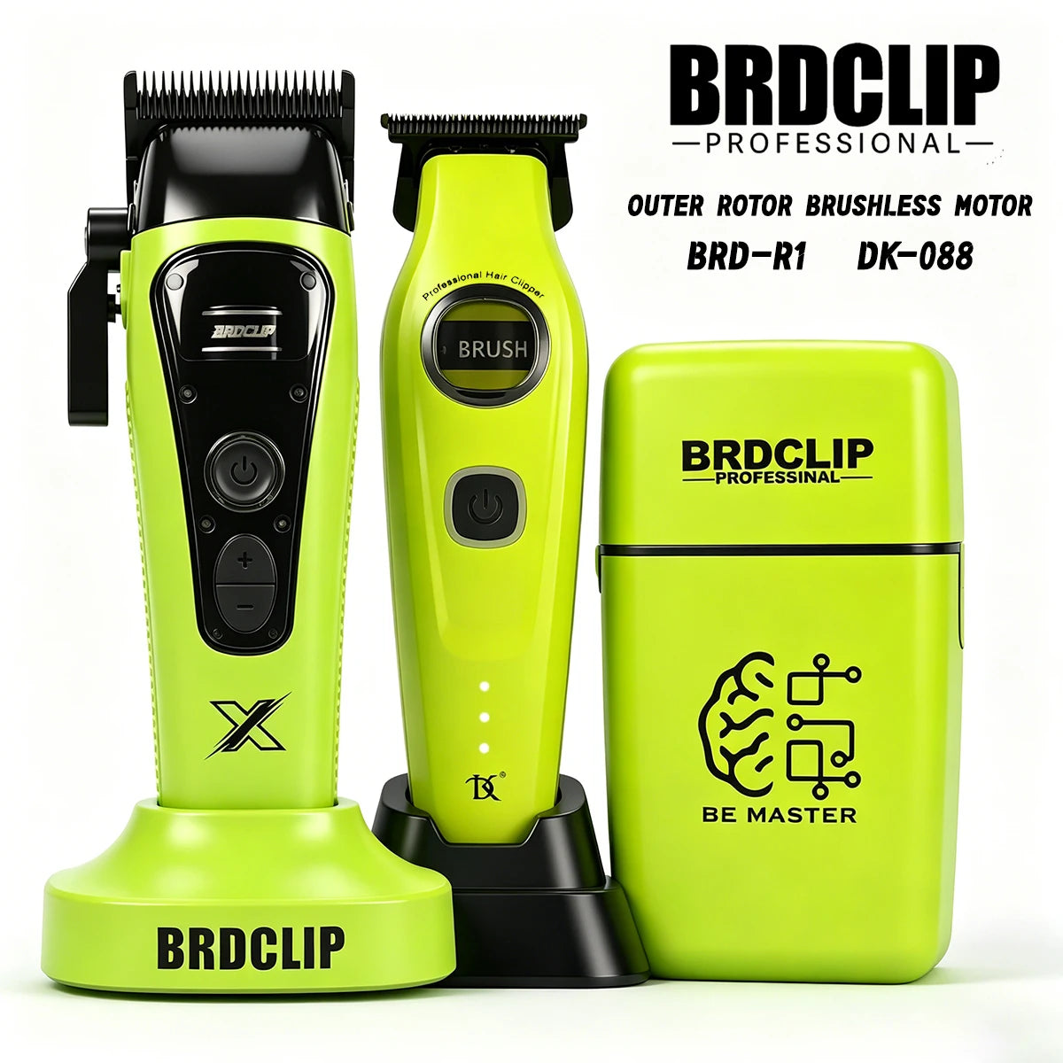 BRDCLIP Professional Magnetic Cover Hair Clipper 3-speed External Rotor Brushless Motor DK Trimmer Barber Shaver 609 10000RPM