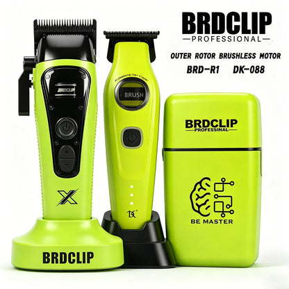 BRDCLIP Professional Magnetic Cover Hair Clipper 3-speed External Rotor Brushless Motor DK Trimmer Barber Shaver 609 10000RPM