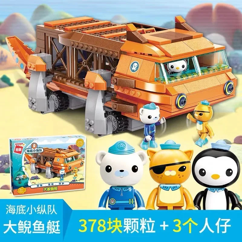 TV Cartoon Octonuts Genuine Authorized Building Blocks Model Octopus Castle Kids Toy Gift Set Christmas Gifts
