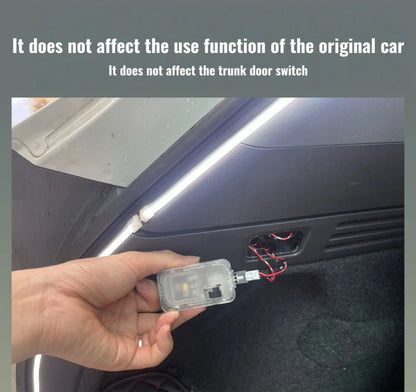 For 2013-2022 SKODA RAPID Rear Trunk LED Light Bar Strips Trunk Interior Decorative Lamp Strip   Luggage Atmosphere Light