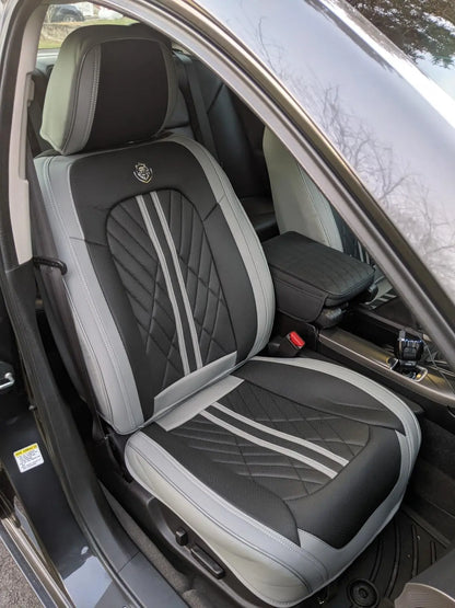 Universal fitting waterproof breathable soft Napa leather car seat cover set for cushion protection. Suitable for sedan and SUV