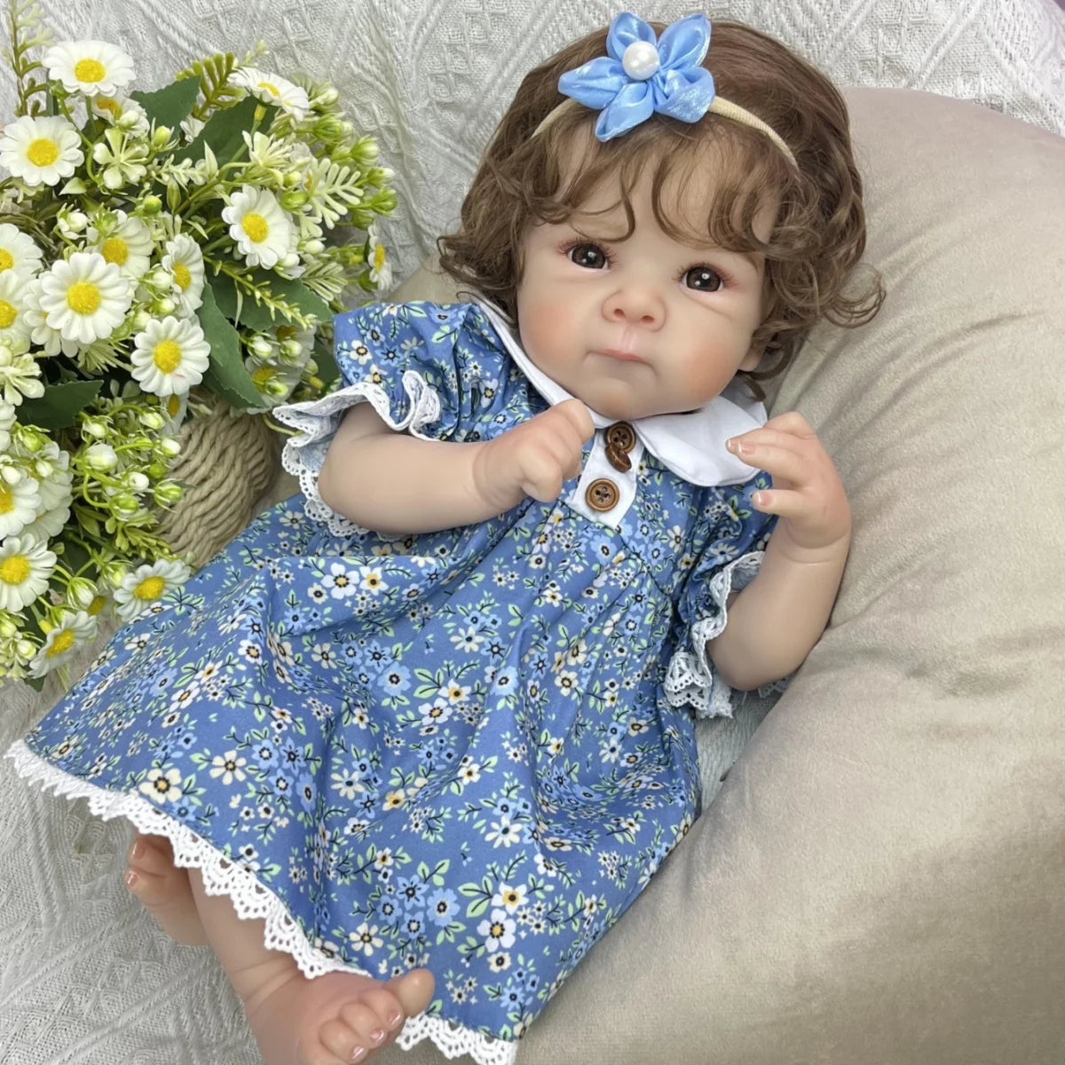 AONPENG Full Vinyl Body 45 CM Sweet Reborn Baby Doll Toy for Girl Lifelike Handmade Fashion Birthday Gift Play House Bedtime Toy