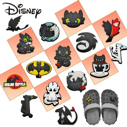 1-16pcs Cartoon Dragon Shoe Charms PVC Anime Shoes Accessories Fashion Boys Sandals Garden Shoe Buckle DIY Charms