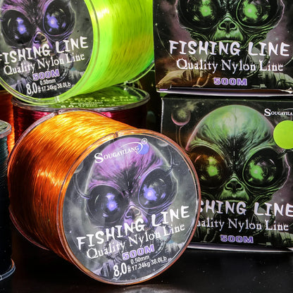 Sougayilang Nylon Fishing Line Strong Tensile and Wear-resistant Fishing Line 500m Capacity Freshwater Saltwater Fishing Line