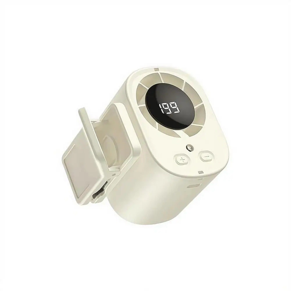 LED Digital Display Cooling Function Car Clip-on Mini Fan Portable Car Electric Fan USB Charging Mute Powerful Airflow Clip Fan