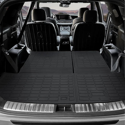 Floor Mats for 2020 - 2024 Hyundai Palisade Trunk Mat with Backrest Mat TPE Waterproof All Weather Protector Cargo Liner