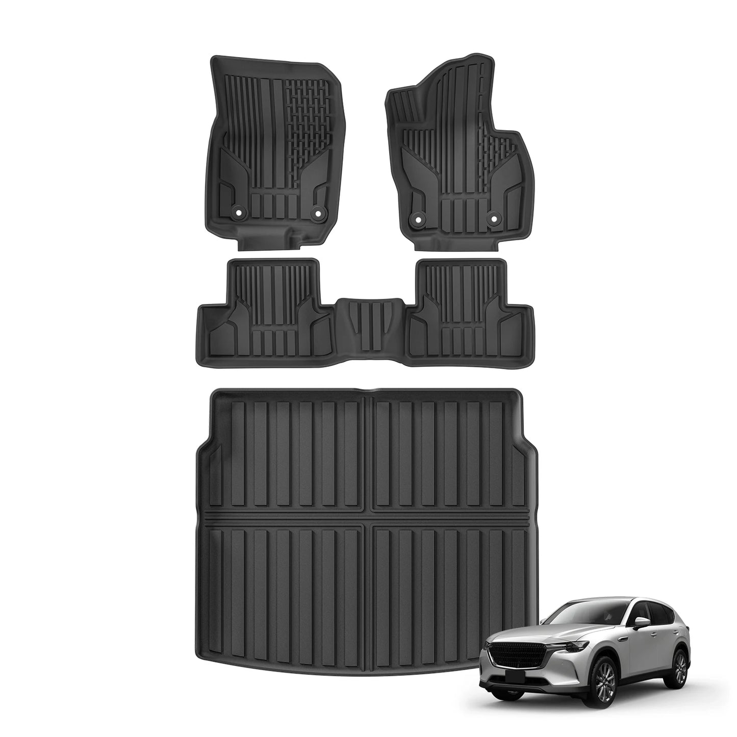 for Mazda CX-60 CX60 KH Series 2022-2024 Car Floor Mats Protective Mat Accessories Cargo Liner Trunk Mat Only Fit Right Rudder