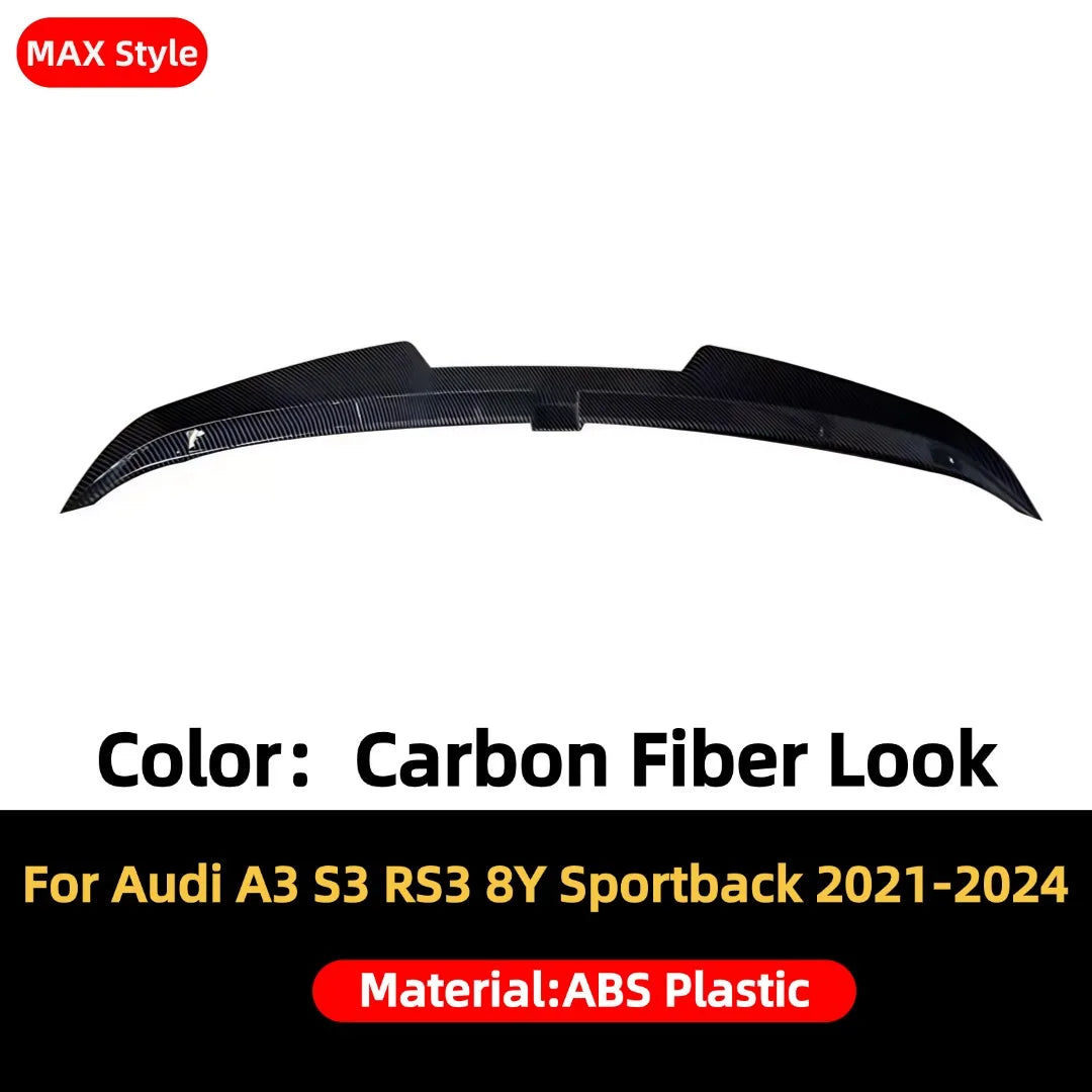 Sport Rear Boot Lip Spoiler Wing Tail Tuning Car Accessories Exterior Parts Trim For Audi A3 S3 RS3 8Y 5Door Sportback 2021-2024