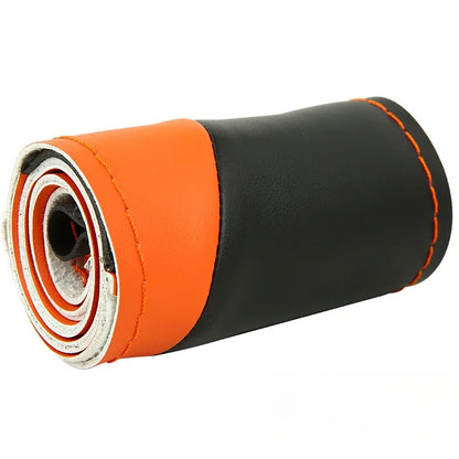 Leather Hand Sewn Steering Wheel Covers Universal DIY Braiding Car Steering Wheel Cover Car Accessories Steering Wheel Wrap 38CM