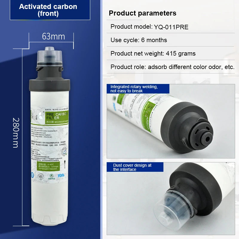 Sooel 10 Inch RO Water Filter Replacement Cartridges - PP Sediment, UDF & CTO Carbon Filters for Reverse Osmosis System Purifier