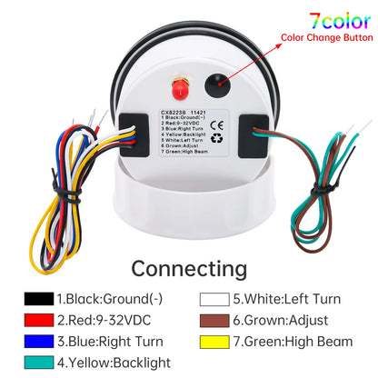Waterproof 85MM GPS Speedometer With GPS Antenna 7 Color Backlight For Motorcycle Marine Boat Car Truck Speed Gauge Meter 12V24V