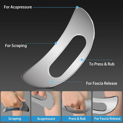 Stainless Steel Gua Sha Massage Tool Muscle Scraper for Soft Tissue Mobilization IASTM Physical Therapy & Myofascial Release