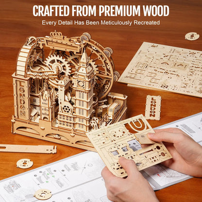 Rokr Marble Travel London Marble Run 3D Wooden Puzzle Interactive Gift for Kid Adult Challenging Craft for Handicraft Enthusiast