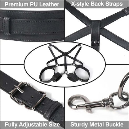 SM Adult Sex Toy Backhand Binding Apertural Plug Anal Hook Bondage Toys Bdsm Kit Slave Bondage Handcuff Couple Bundle Game 18+