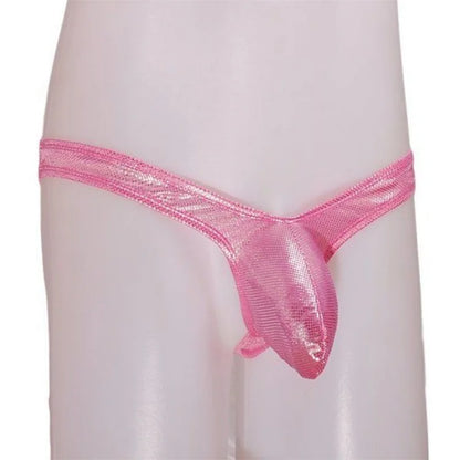 Laser Colorful Men's G-string Underwear Sexy Men's Briefs U Convex Male Underpants Low Waisted Thong Private Party club Panties