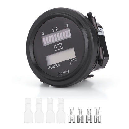 Battery Indicator LED Battery Indicator 12V/24V/36V/48V/72V LED Digital Battery Indicator Gauge with Hour Meter for  Cart