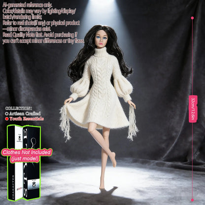 1/6 Scale 12-Joint Premium Figure, 12.6in BJD Doll Changeable Makeup (no clothing)
