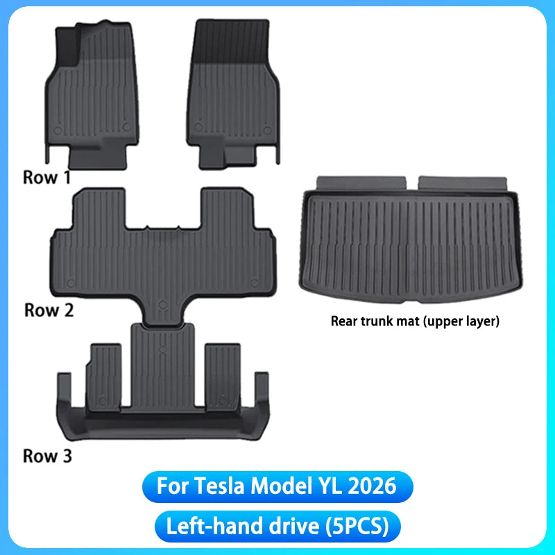 For New Tesla Model YL Launch 2026+ TPE Floor Mat & Cargo Liner All Weather Trunk Mats Floor Liner Seat Backrest Mats Floor Mat