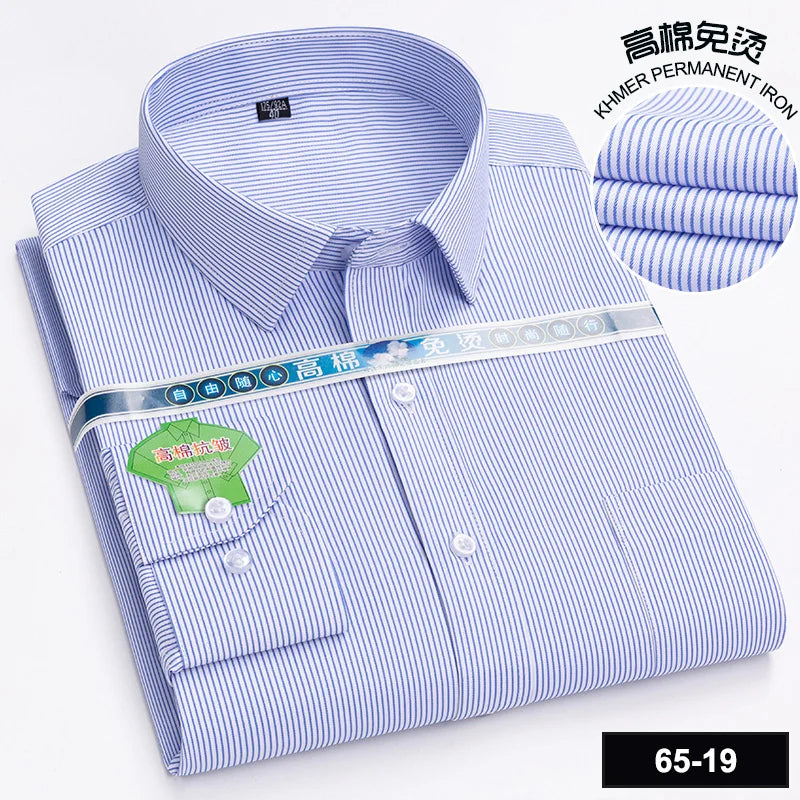 Men's Long Sleeve Casual Shirts Fashion Print Cotton Standard Fit Button Pocket Soft Shirts For Man Office Business Dress New