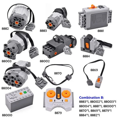 Building Blocks Toys MOC Technical Part Motor Set for Kids Compatible All Brands Small Size 8884 8885 PF Model Servo Accessories