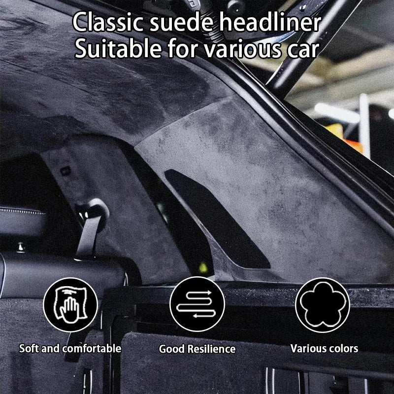 Suede Auto Headliner Material for Car Ceiling Lining Repair Car Roof Fabric Car Lining Interior 100/200/300x140cm Foam Backed