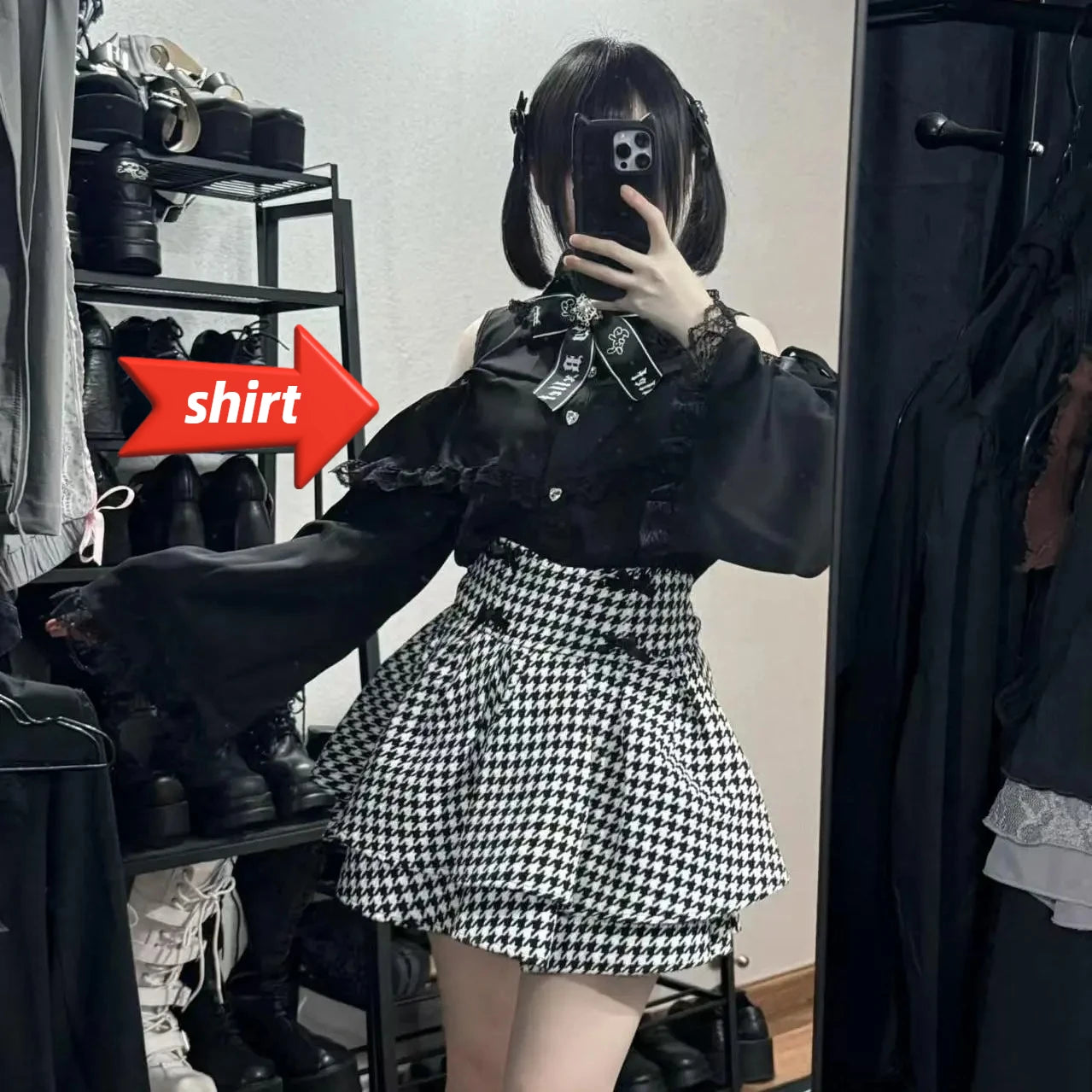 Jirai Kei Lolita Blouse Kawaii Top Women Cute Japanese Style Shirt with Bow Y2K Elegant Long Sleeve Sweet Casual Aesthetic Tops