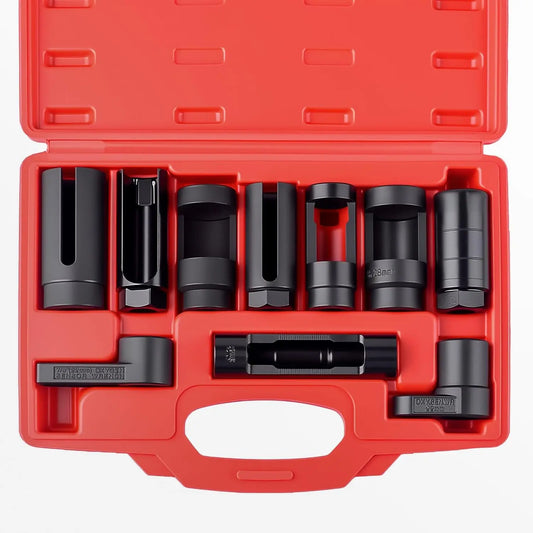 Universal Oxygen Sensor Socket Set O2 Lambda Sensor Removal Tool Kit Automotive Wrench Remover Installer Multi Size Box Tool