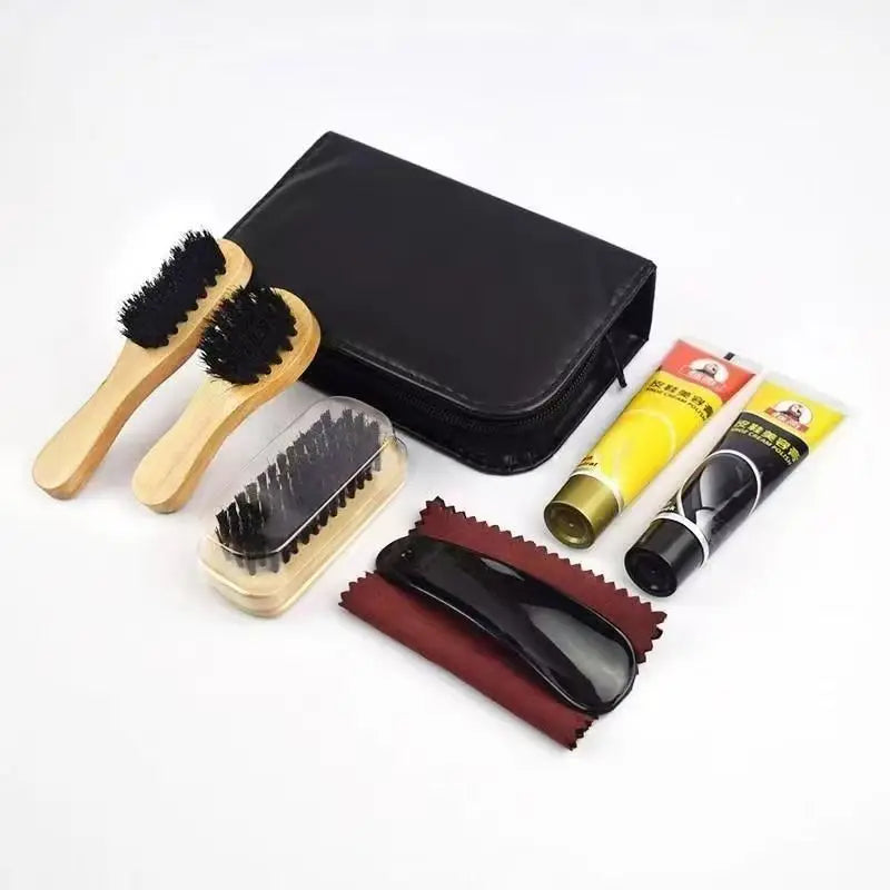 Leather shoe polish suit Brush Cleaning Kit Keep Shiny Clean Tools for Leather Shoes brush Care Kit Portable