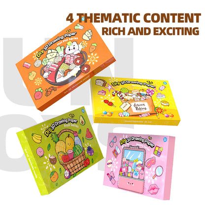 3D Foam DIY Squishy Kit for Kids, Parent-Child Interactive Toy, Fruit and Dessert Series Shapes