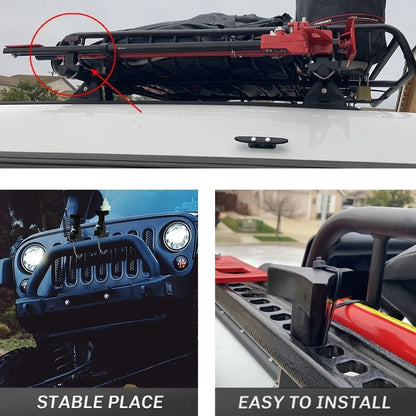 Universal 2Pcs High Lift Mount 1"-2.5" For Front Tube Adjustable Jack Tube Mount Bracket For Jeep Wrangler JK TJ Roof Rack Front