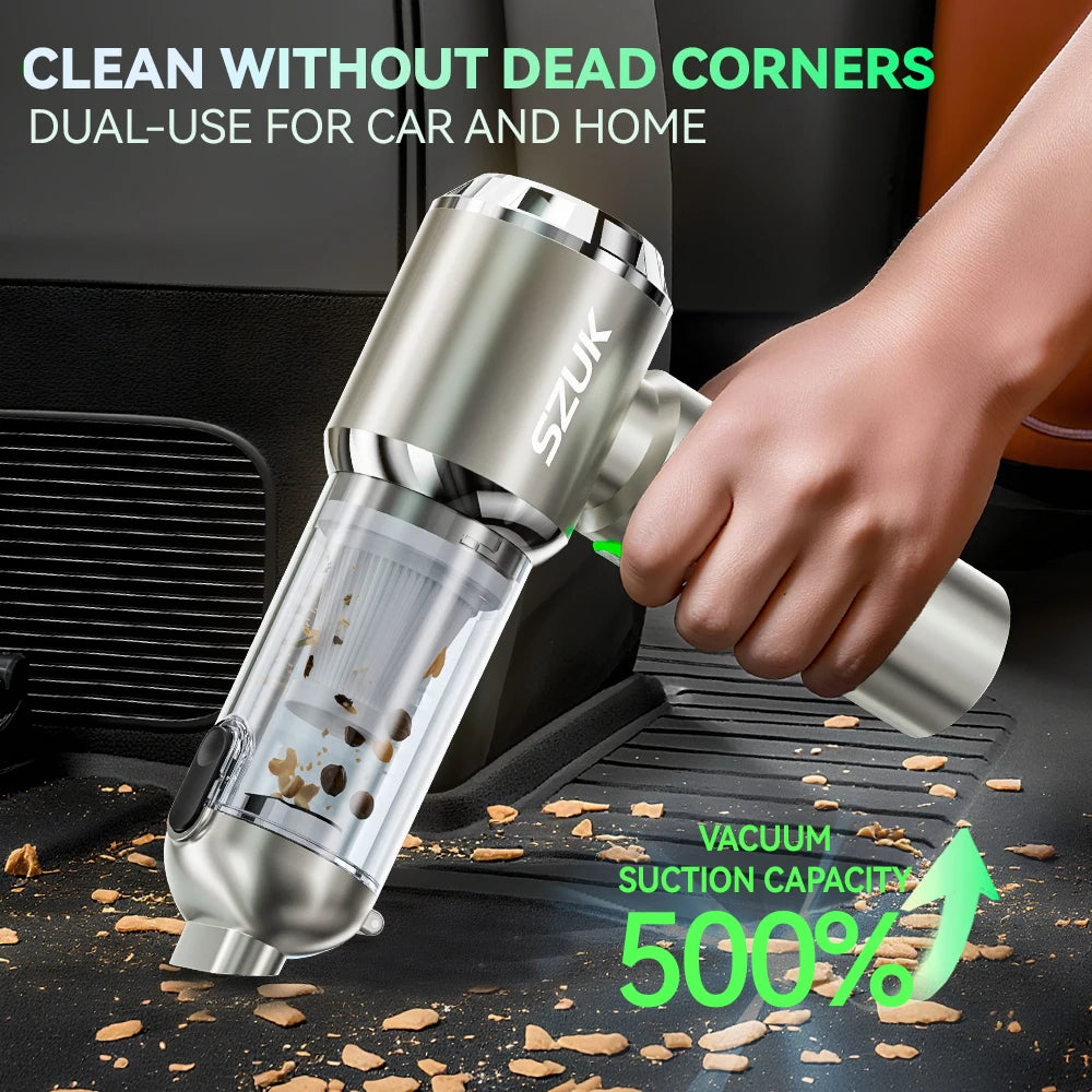 SZUK Powerful Car Vacuum Cleaner Portable Cleaning Machine Mini Strong Suction Handheld for Car Wireless Cleaner Home Appliance