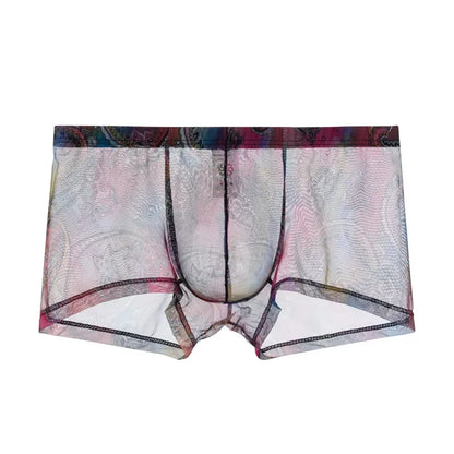 5PCS Men Sexy Seamless Underwear Pants Mens Ultra-thin Transparent Boxershorts Low-rise Mesh Slips Homme Panties Boxer Shorts