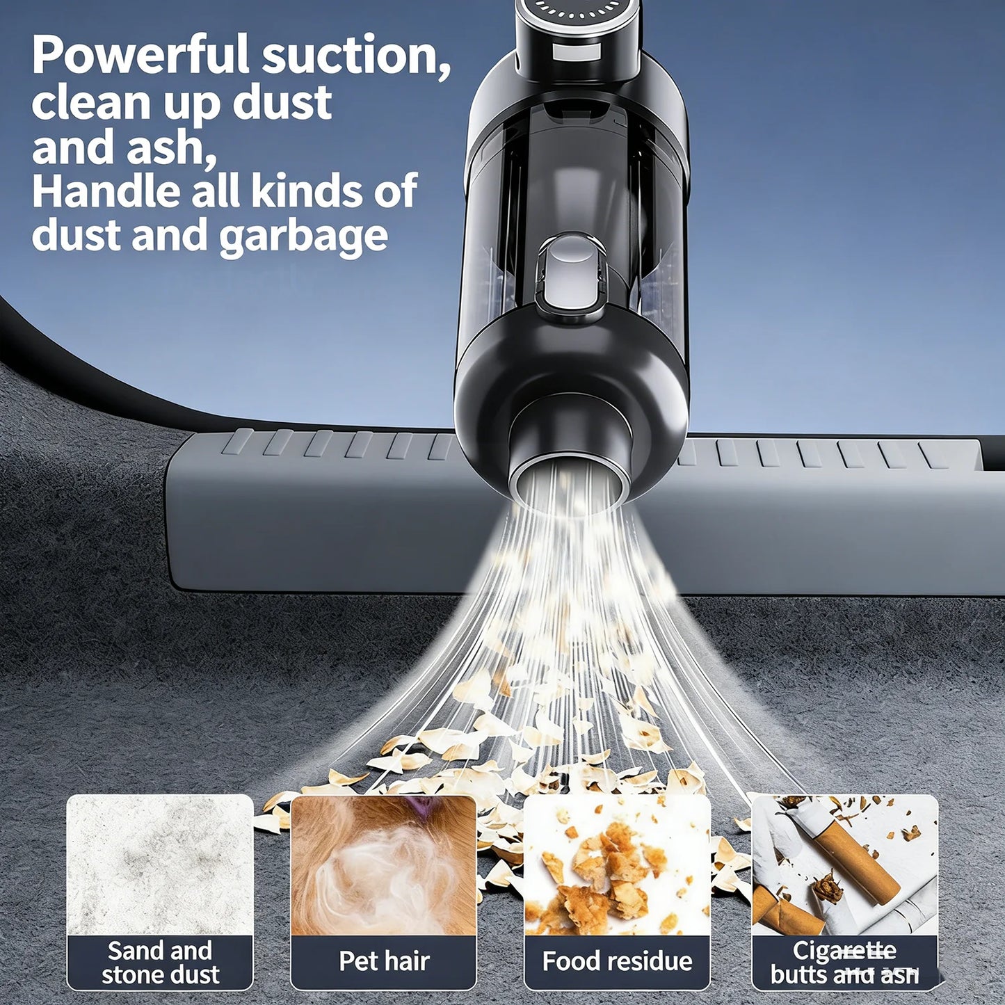 Handheld Brushless Vacuum Cleaner Cordless Strong Suction Portable Hand Vacum for Home Car Mini Rechargeable with LDE Car Clean