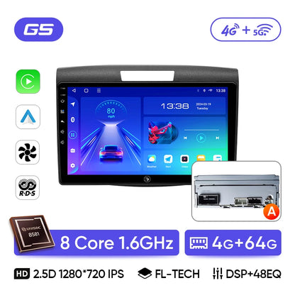 Ainavi Car Radio For Honda CRV CR-V 2012-2016 Carplay Android Auto Qualcomm Car Stereo Multimedia Player 4G Wifi DSP 48EQ