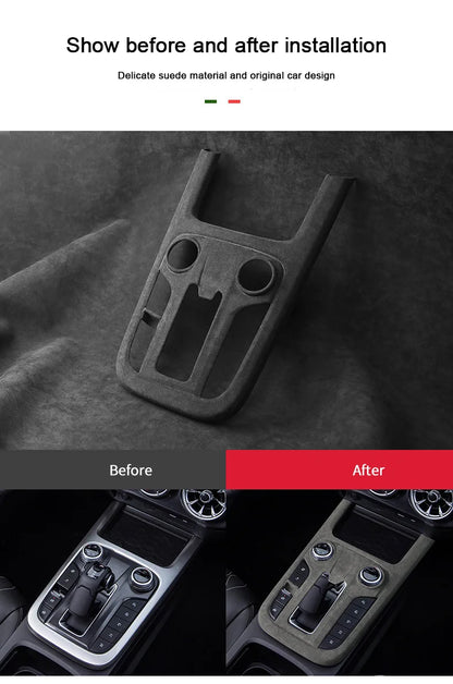 TOP Suede Car Interior Panel Trim Decoration For Great Wall WEY Tank 300 2021 2022 2023 Gear Shift Cover Modification Accessory