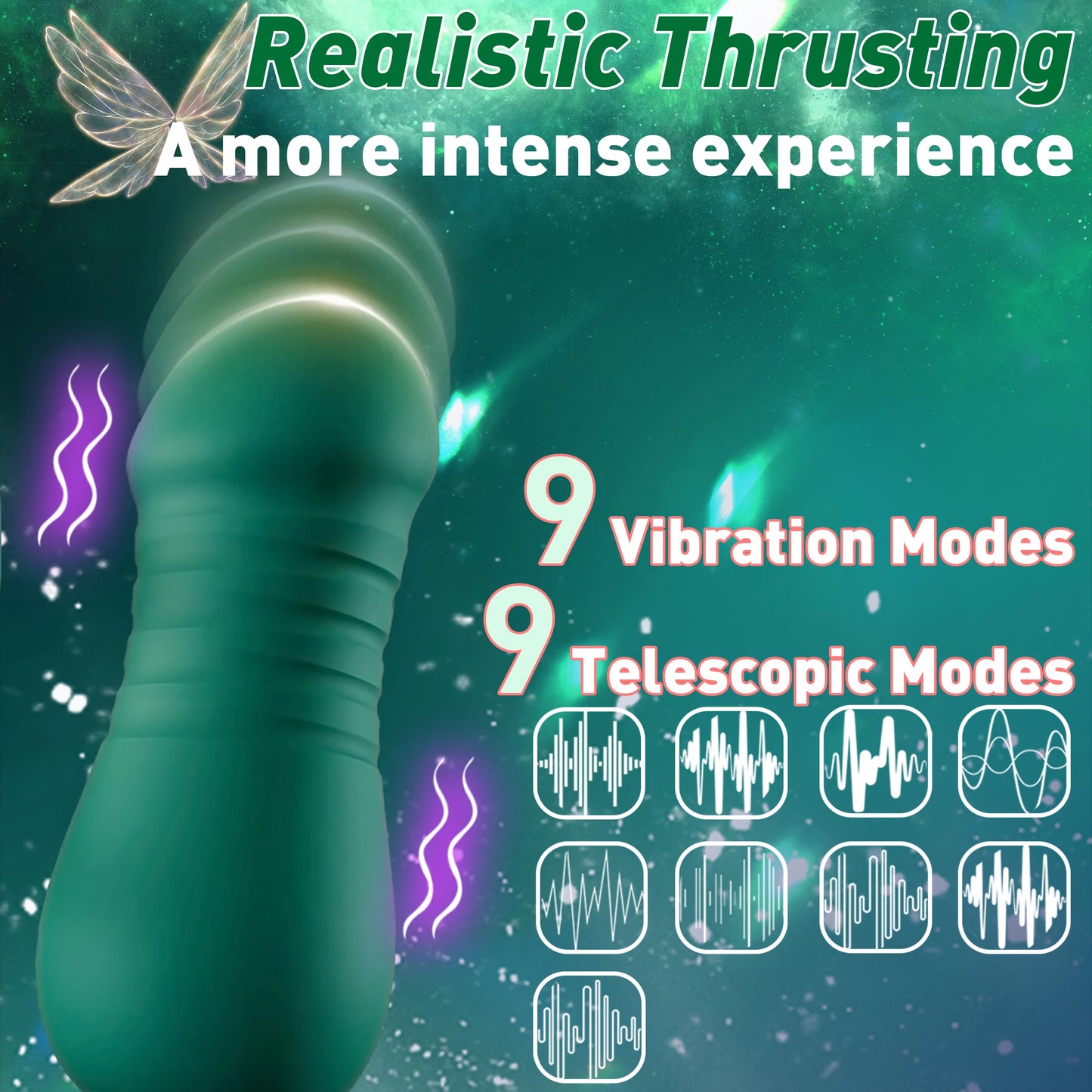 Adult Sex Toy 3-in-1 Licking Vibrator 3 Suction Modes Clitoral Stimulation Extendable Thrusting Masturbator Suitable for Women