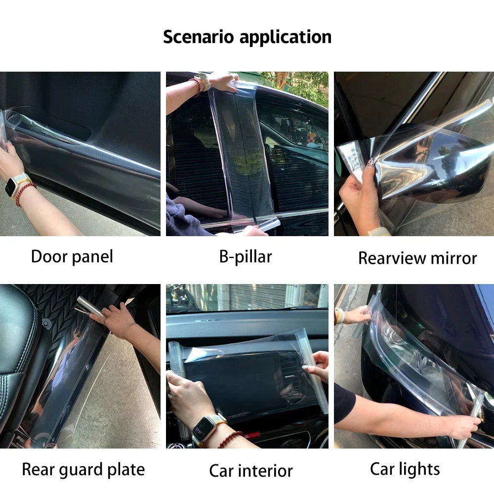 Car Protective Film 10/20/30/40/50x150cm Transparent Car Protective Film Anti Scratch Protective Film Car Stickers Scratch Wrap
