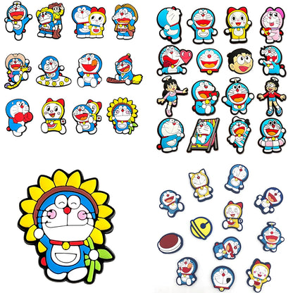 12-50Pcs Mixed Dorae Shoe Charms For Clogs Cartoon Series Shoe Decoration Premium Quality Popular Charms Accessories Great Gift