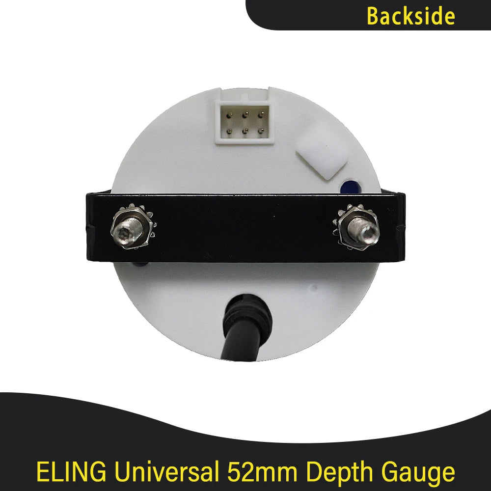 Marine 52mm Digital Depth Gauge Indicator with Transducer and White Backlight for Yachts Fishing Boats Universal 12V