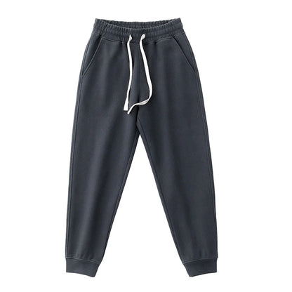 Autumn Winter New American Retro Thick Knitted Sweatpants Men's Simple Elastic Waist Drawstring Sport Casual Ankle-tied Pants
