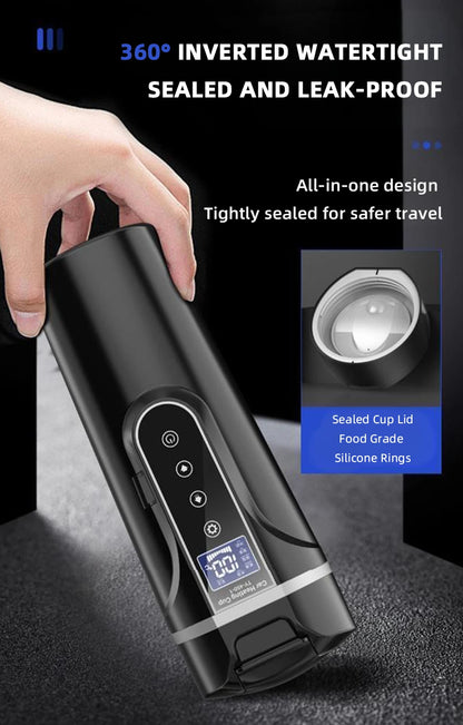 R31 450ml Car Heating Cup 12v/24v Portable Electric Kettle Smart Touch Screen Thermal Mug Temperature Adjustable Car Heating Mug