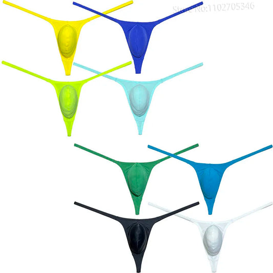 Men's Sexy Underwear Thong Contour Pouch Tangas Sexy Men Bikini Briefs Solid Underpants Briefs Bikini Thongs Soft Male Panties