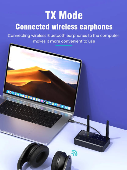 Desktop aptX-Adaptive AD/HD/LL AAC 2 in 1 Bluetooth Audio Transmitter Receiver 3.5MM AUX RCA Stereo HiFi Music Wireless Adapter
