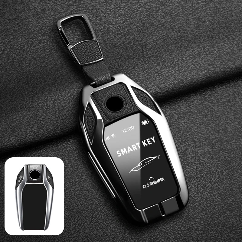 LED Display Metal Car Key Case Holder Shell Cover For BMW 5 7 Series G11 G12 G30 G31 G32 I8 I12 I15 G01 G02 G05 G07 X3 X4 X5 X7