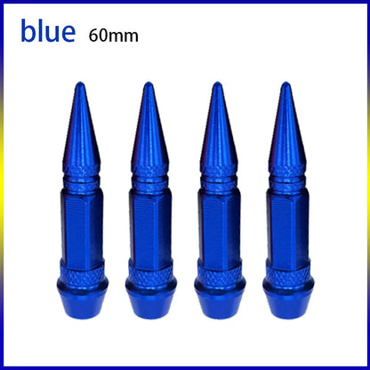 4pcs 45mm 60mm Universal Car Tire Valve Stem Cap Wheel Rim Stem Spike Shaped Dust-proof Air Metal Cap Cover for Motorcycle