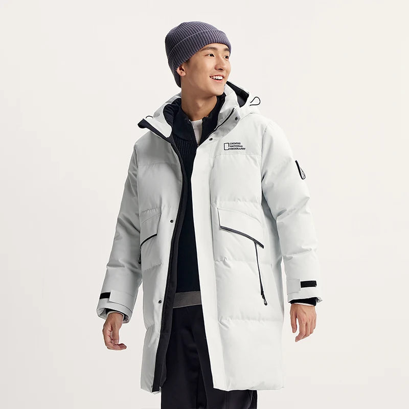 Semir Down Jacket Men Long Length 2024 New Winter Outerwear Waterproof and Warm Outdoor Travel Outerwear