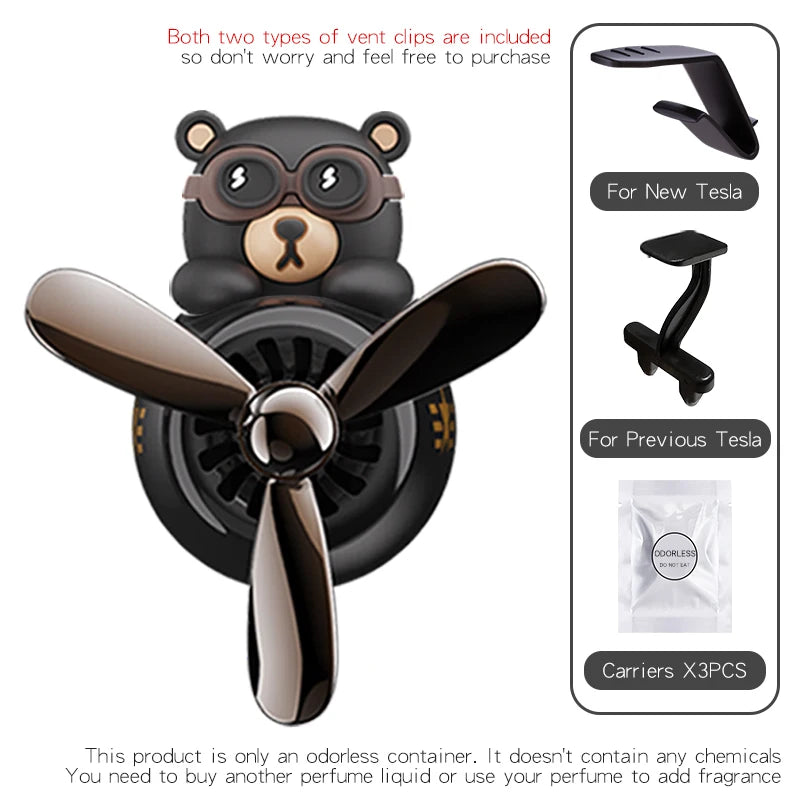 No perfume DIY fragrance car decoration For Tesla Model 3/Y rotating ornament air freshener vent clip aroma diffuser accessories