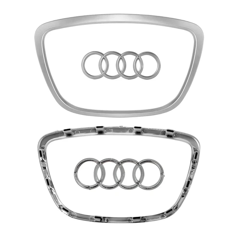 Automobile Steering Wheel Logo Bright Frame Strip Electroplated Car Logo Sticker For Audi A3 A4 B8 8P B9 8V A5 A6 C7 A7 Q3 Q5 Q7