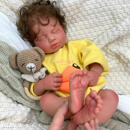 50cm Realistic Silicone Reborn Baby Girl Loulou Rooted Hair Art Doll Hand-Painted Veins Details for Collector Christmas Gift