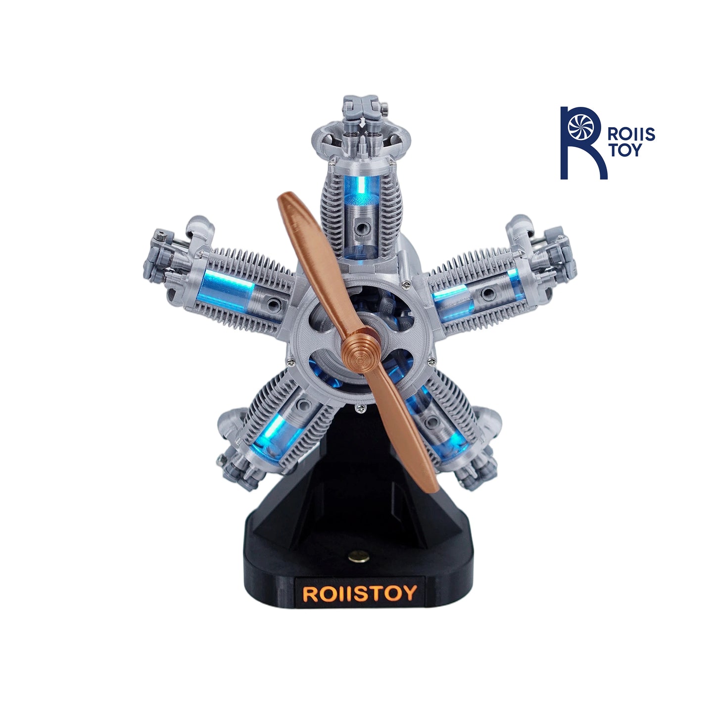 5-Cylinder Radial Engine Building Set Mini Military Plane Engine Model Kit That Runs Compatible with WW2 Blocks DIY Assembly STE